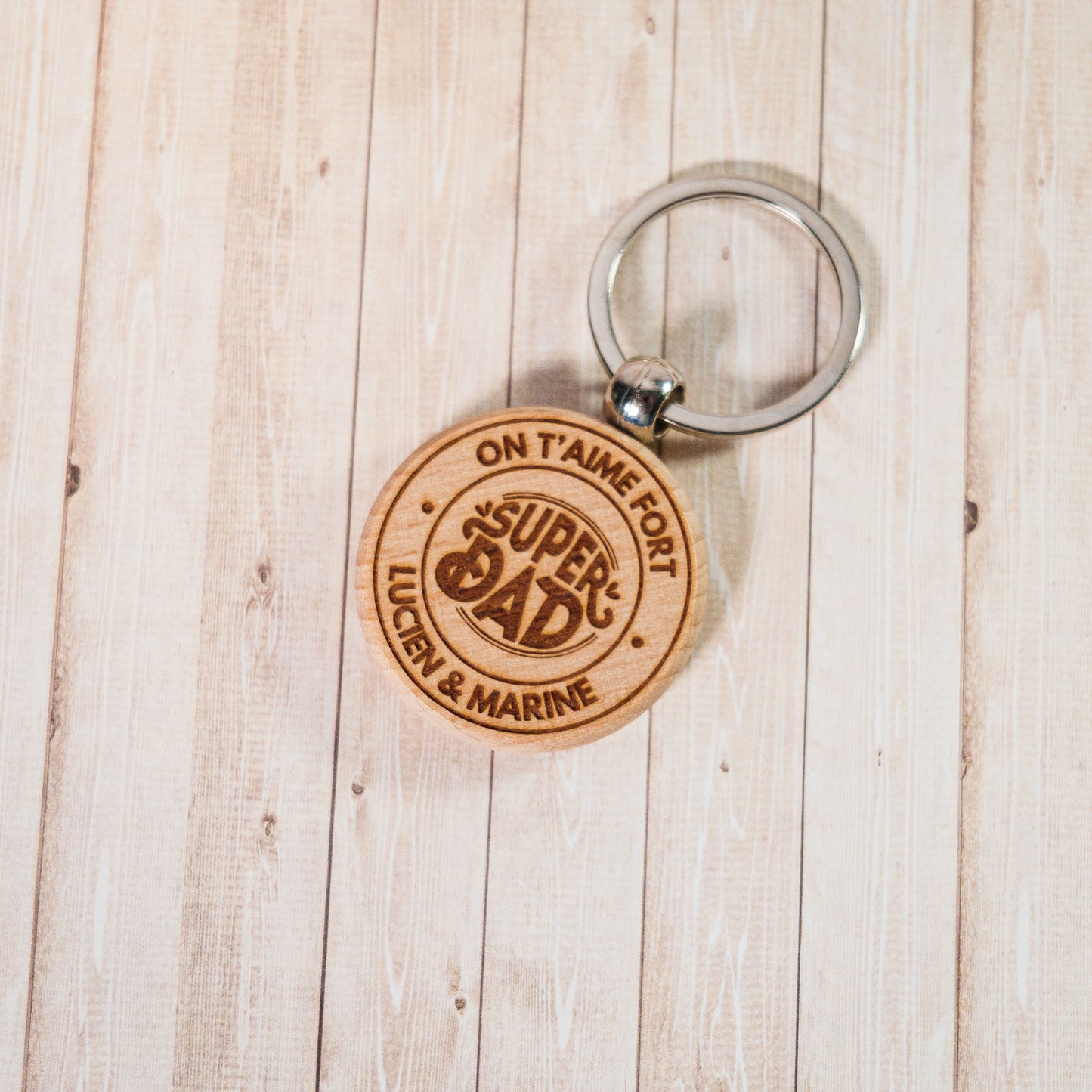 Porte-clés en Bois Personnalisé – Fête des Mères