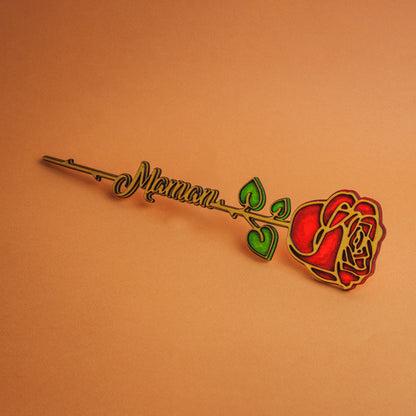 Rose Éternelle en Bois Personnalisée – Cadeau Fête des Mères