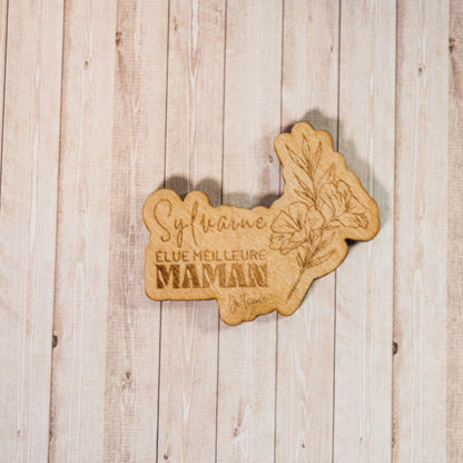 Magnet en Bois Personnalisé – Cadeau Fête des Mères &amp; Fête des Pères