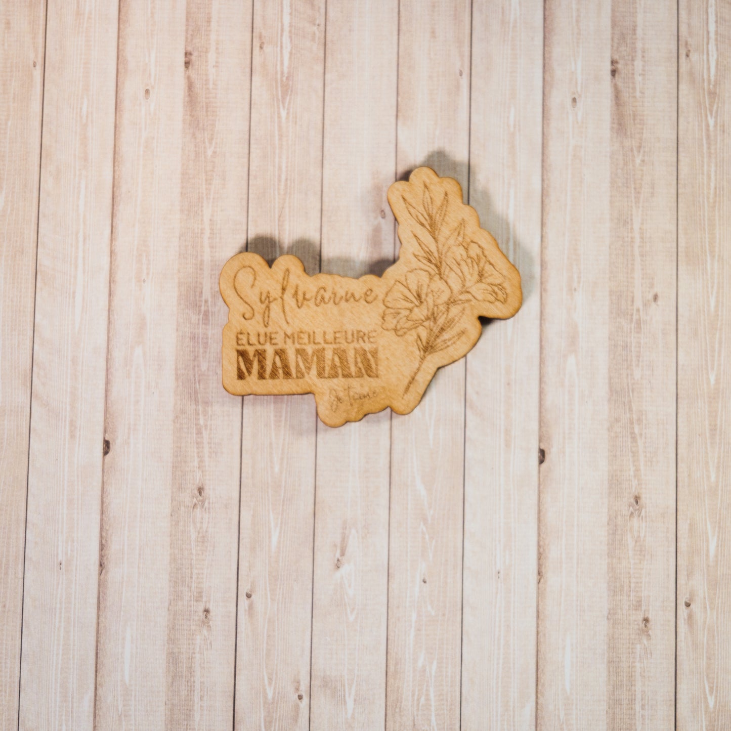 Magnet en Bois Personnalisé – Cadeau Fête des Mères &amp; Fête des Pères
