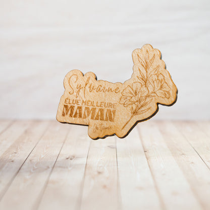 Magnet en Bois Personnalisé – Cadeau Fête des Mères &amp; Fête des Pères