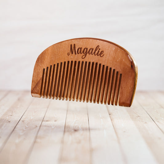 Peigne de Sac en Bois Personnalisé – Cadeau Fête des Mères