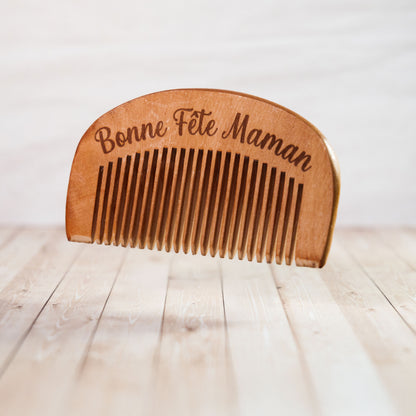 Peigne de Sac en Bois Personnalisé – Cadeau Fête des Mères