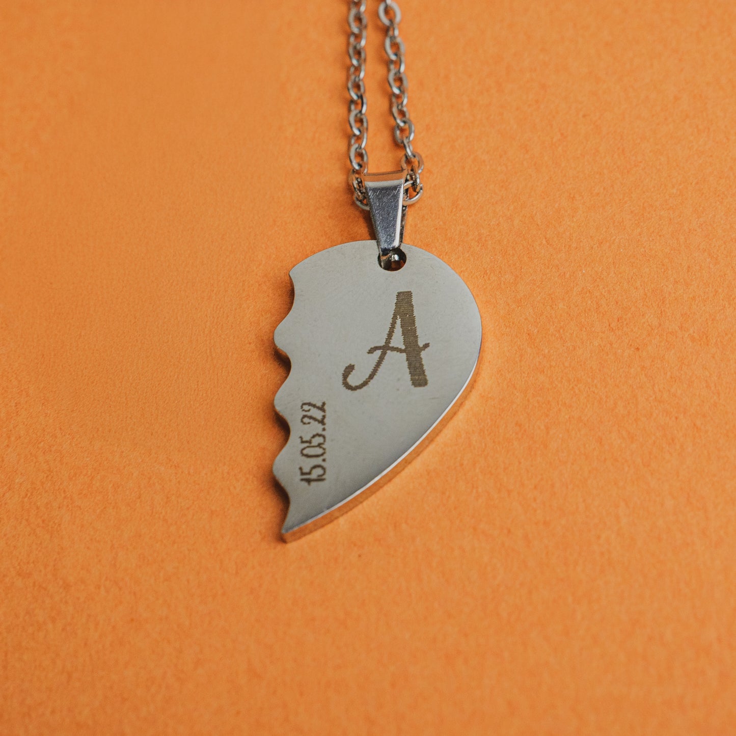 Pendentifs Cœur Duo Personnalisables – Initiales & Date