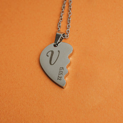 Pendentifs Cœur Duo Personnalisables – Initiales & Date