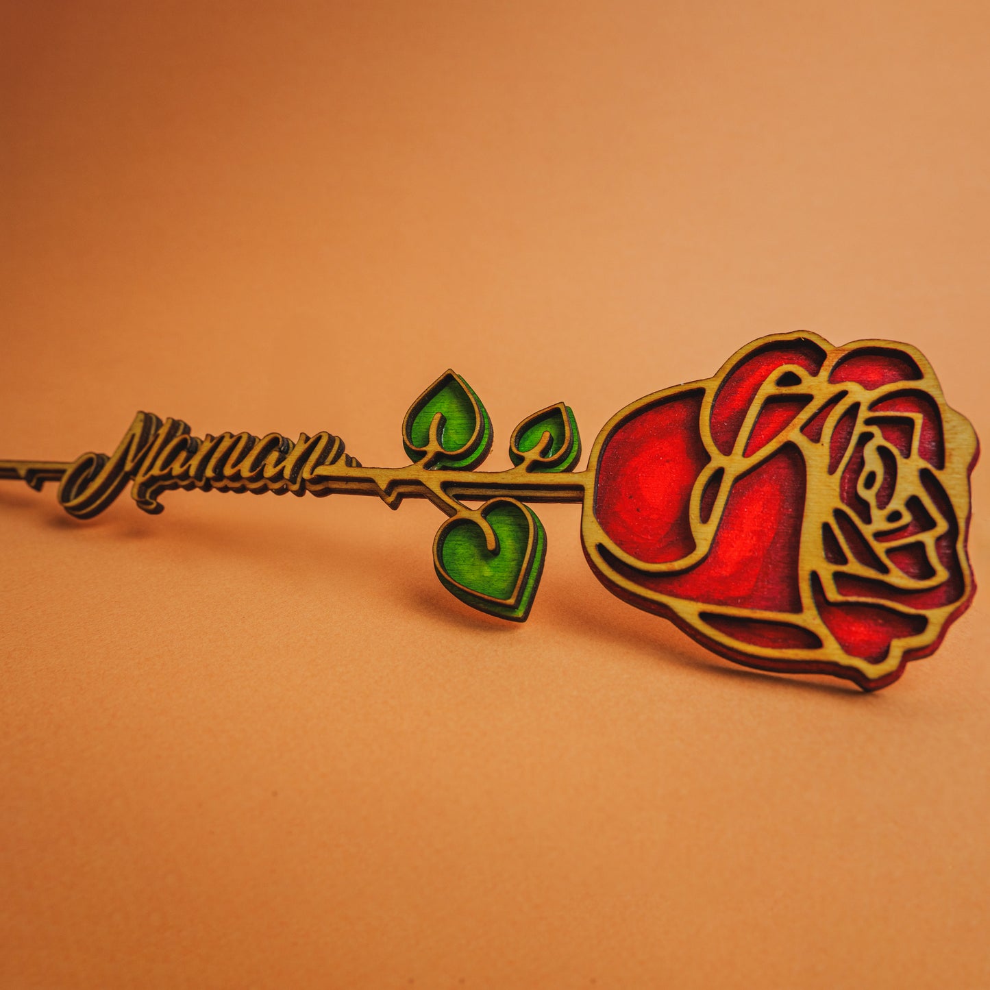 Rose Éternelle en Bois Personnalisée – Cadeau Fête des Mères