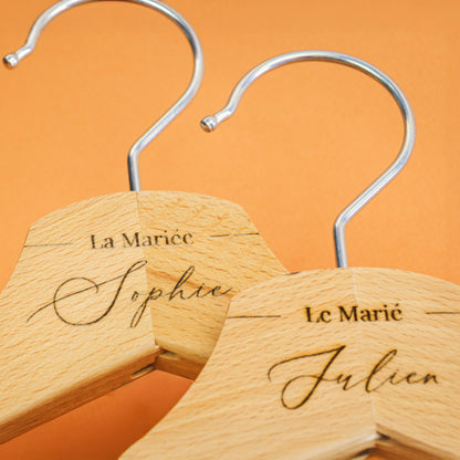 Cintre de Mariage Personnalisé – Mariée & Marié, Témoins, etc